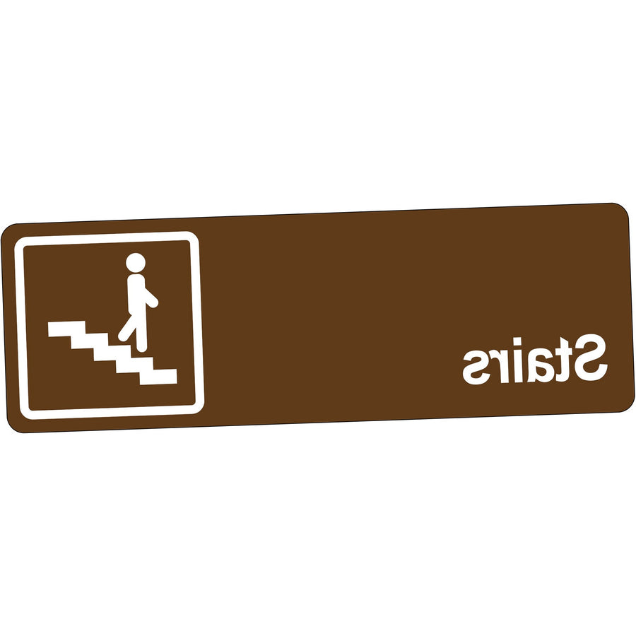 3x9 Brown Acrylic Stairs Door Sign Adhesive Backing 1 Each SN514
