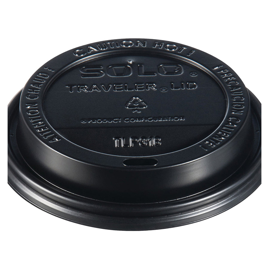 12-16 oz Black Solo Plastic Hot Cup Lids 1000/Case SOLO126LID
