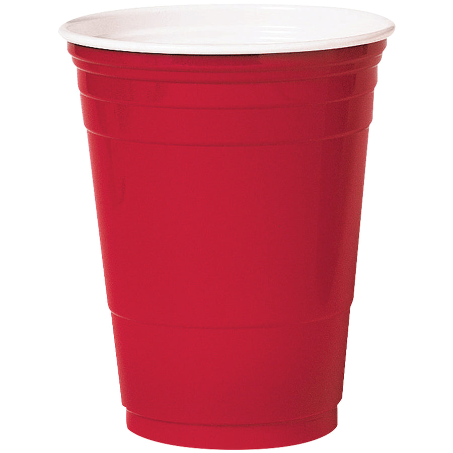 Professional-grade 16 oz red Solo disposable plastic cups built for high-volume food service and events. Multi-layer construction ensures durability and leak resistance with 4 3/4" height and 3 7/8" rim diameter. 1,000 cups per case (20 sleeves 50 cups) ships fast from Packrift.