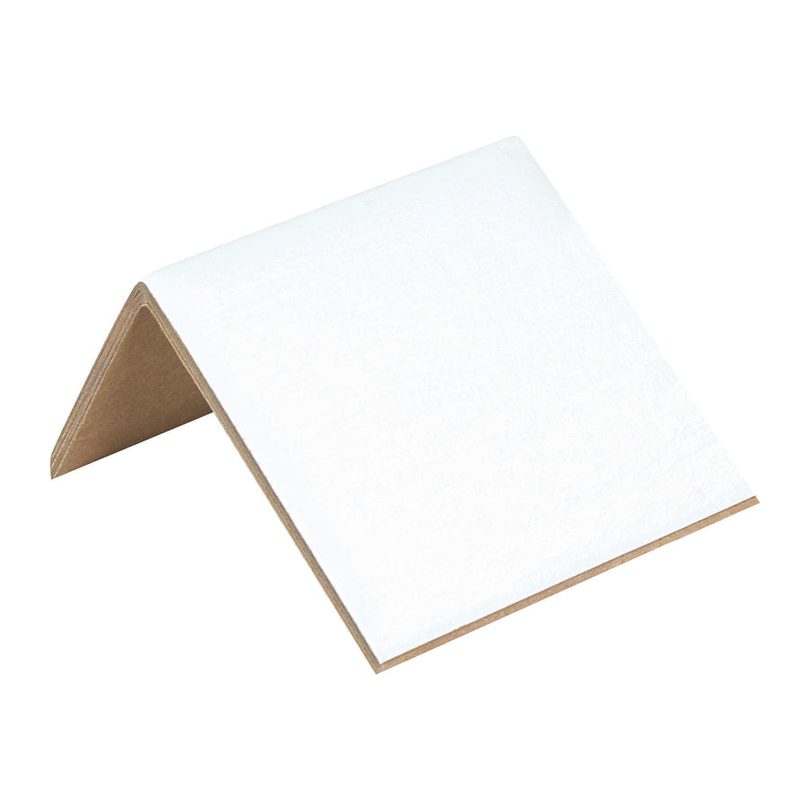 Protect your palletized shipments from strapping damage with these durable .160 thick fibreboard edge protectors. Spreading strapping tension evenly across 4x4x2" surfaces, they work seamlessly with steel or poly strapping and are fully reusable and recyclable. Order by the case of 480 units for maximum cost efficiency.