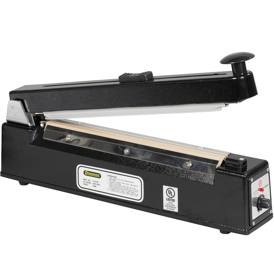 Professional-grade 12" impulse sealer with adjustable timer delivers perfect seals on polyethylene and polypropylene bags instantly‚no warm-up required. Durable 12 mil sealing thickness handles high-volume production. Simple one-hand operation: place bag between seal bars, press, and release.
