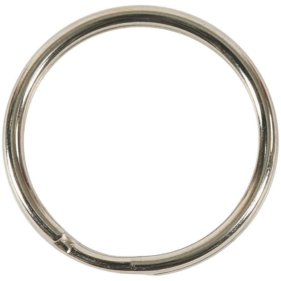 Heavy-duty .970" nickel plated split key rings designed for facilities maintenance teams and industrial operations. Easy-open mechanism prevents wear on your hands while maintaining original shape through repeated use. Order by the case (100 units) for cost-efficient bulk inventory.