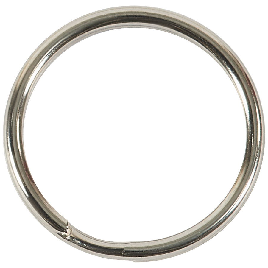 Heavy-duty 3/4" chrome-plated split key rings designed for high-volume facilities maintenance operations. Each ring features an easy-open mechanism that maintains its original shape through repeated use. Sold as a case of 100 units.