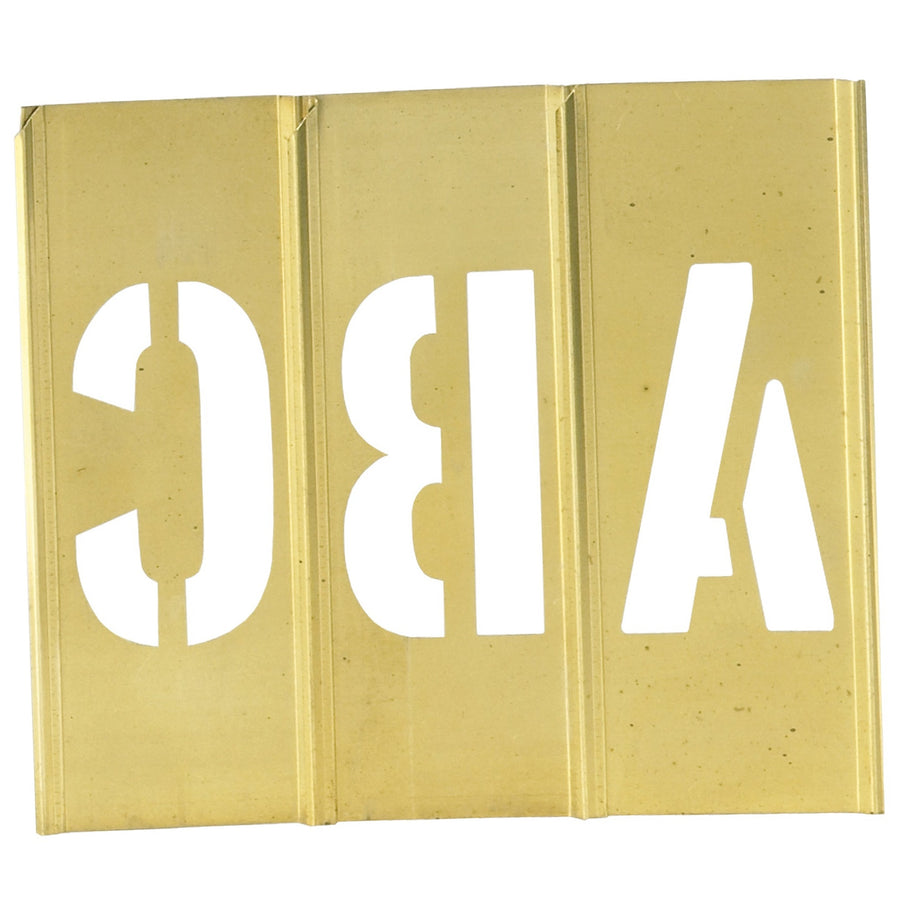 1 in Brass Letter Number Stencils Complete Set 45/Case STBLN1