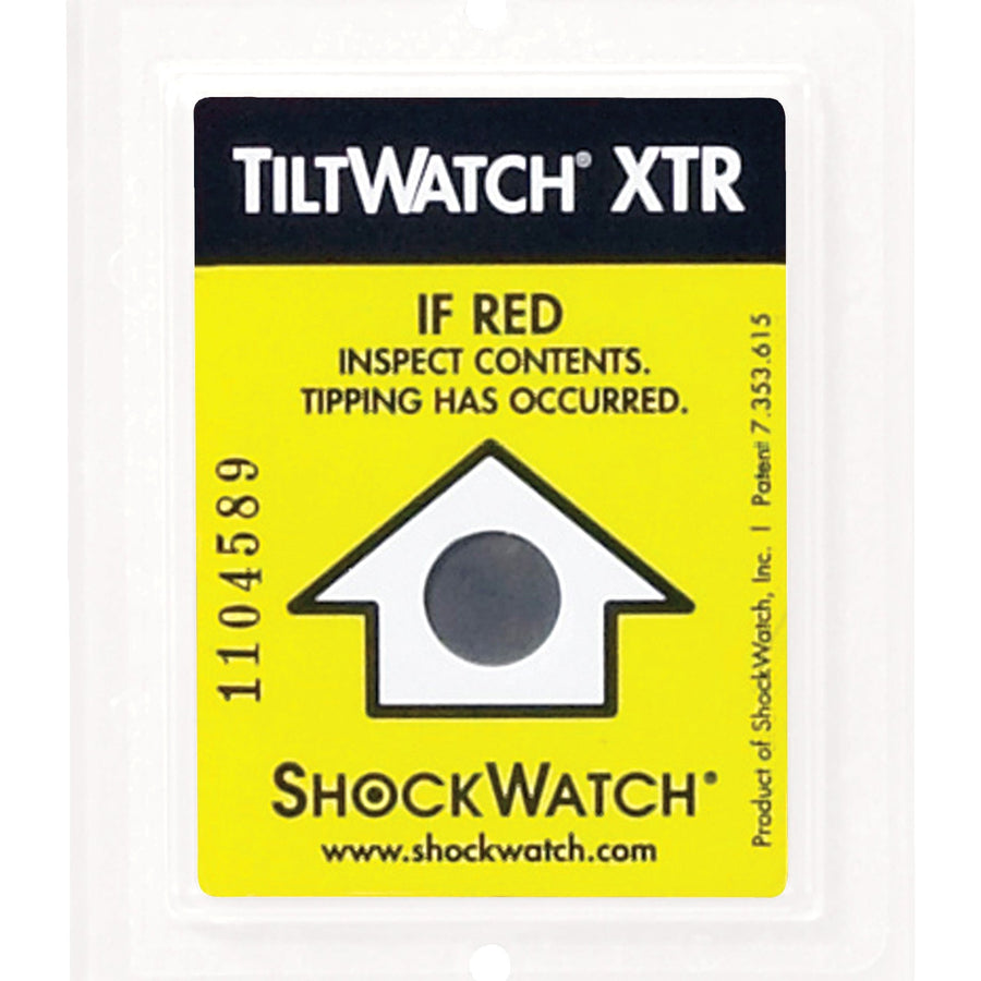 2.92x2.37 Yellow TiltWatch XTR Tilt Indicators 100/Case STWXTR