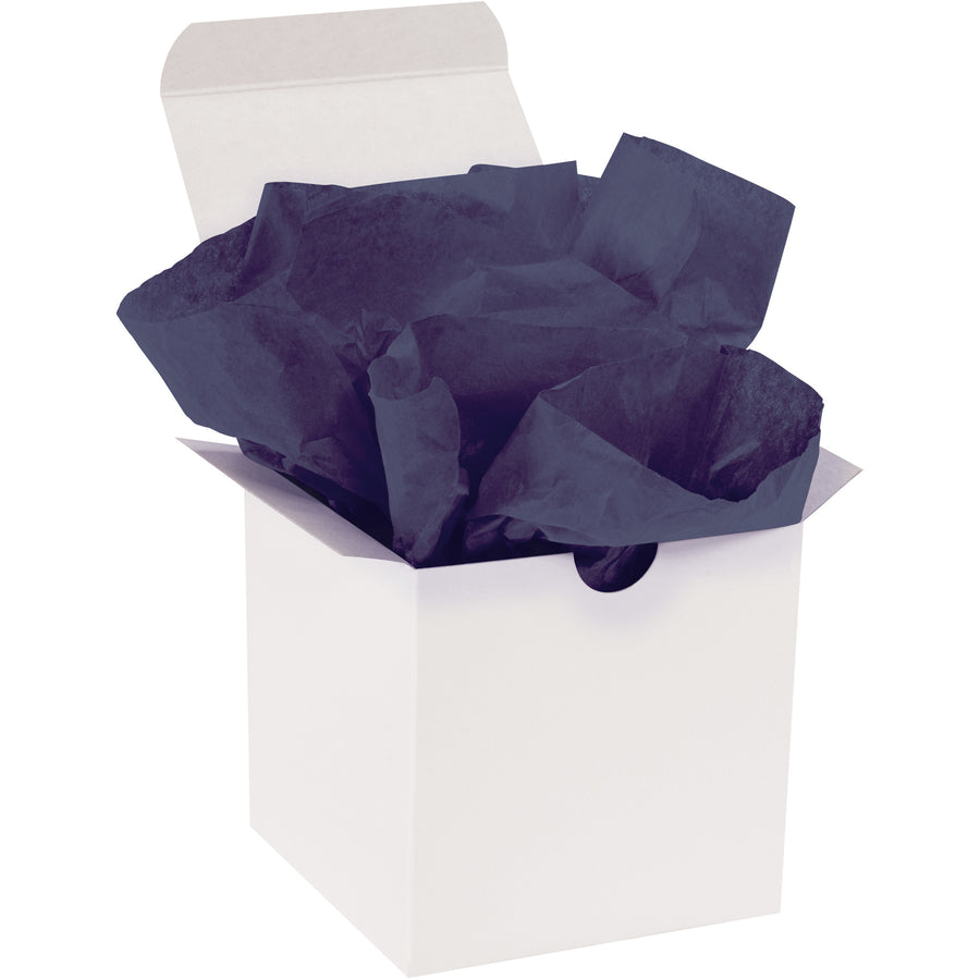 Professional-grade midnight blue tissue paper sheets deliver premium presentation while resisting fading and bleeding. Each case contains 480 sheets at 20x30" dimensions with 10 lb. basis weight for durability. Soft texture on both sides provides superior wrapping and padding performance.