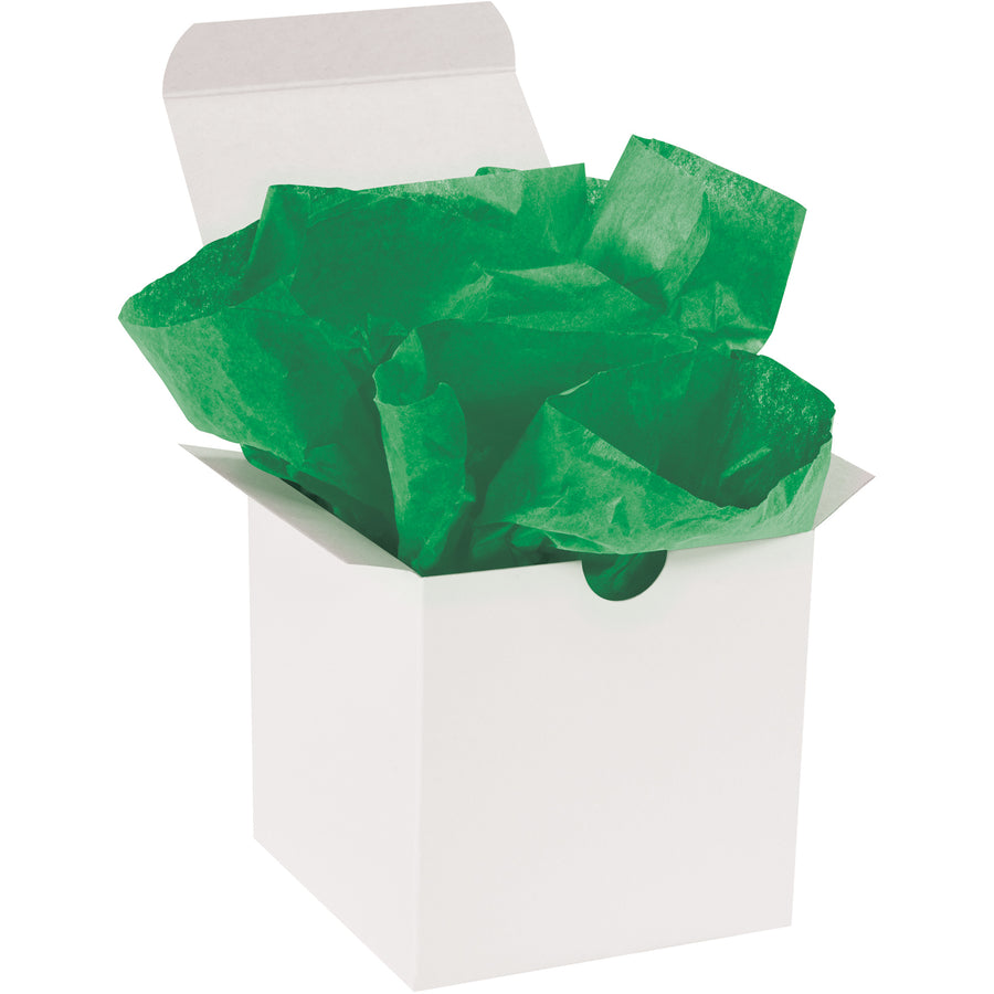 Professional-grade Kelly Green tissue paper sheets deliver premium appearance and reliable protection. Each 20x30" sheet features 10 lb. basis weight with fade-resistant special dyes that won't bleed onto your products. Sold as a case of 480 sheets for maximum value and minimal reordering.