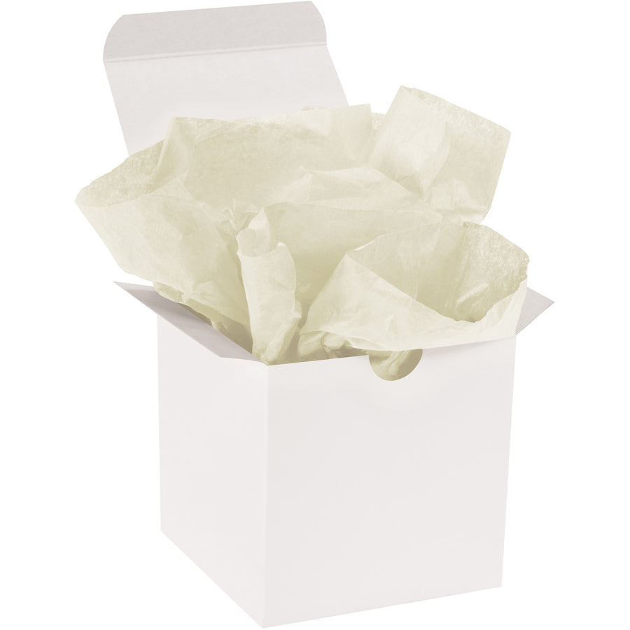 Professional-grade French Vanilla tissue paper sheets designed for industrial packaging applications. Each case contains 480 sheets of 20x30" packing paper with 10lb basis weight and fade-resistant dyes. Ideal for void fill, product wrapping, and premium packaging solutions that require durability and visual appeal.