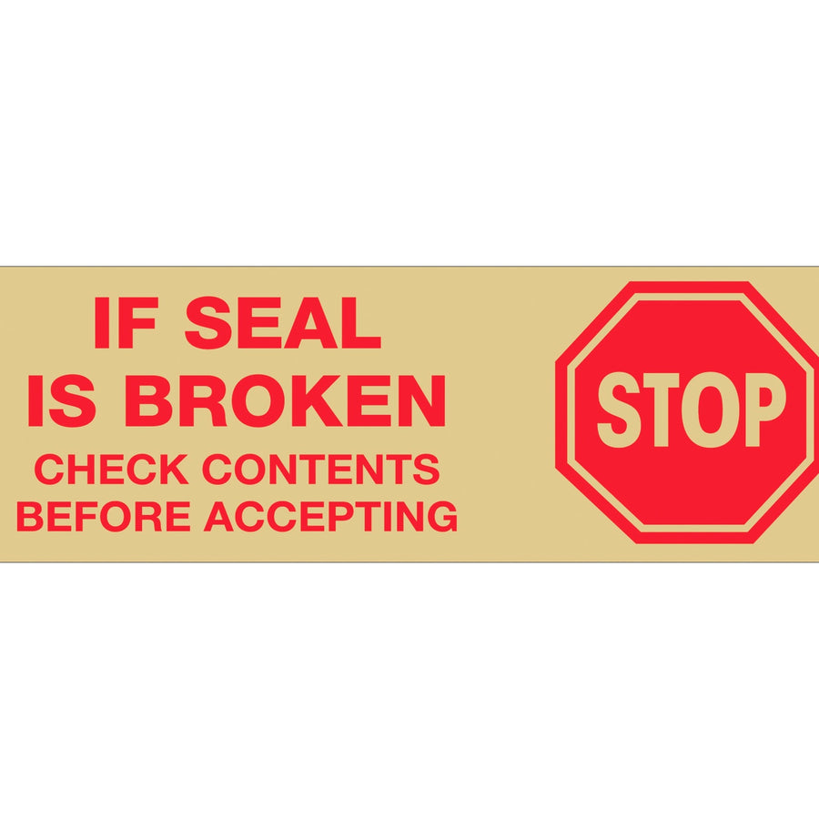 2 in x 110 yd Tan Stop If Seal Broken Carton Sealing Tape 6-Pack T902P01T6PK