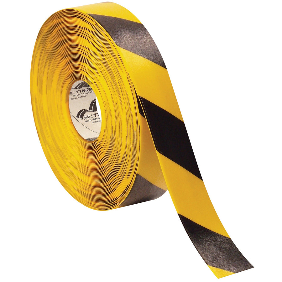 2 in x 100 ft 60 Mil Yellow/Black PVC Safety Tape T92100BY