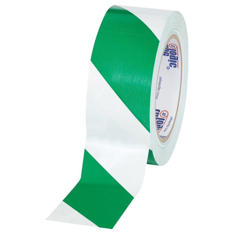 2 in x 36 yd 7.0 Mil Green/White Vinyl Safety Tape 3/Case T92363PKGW