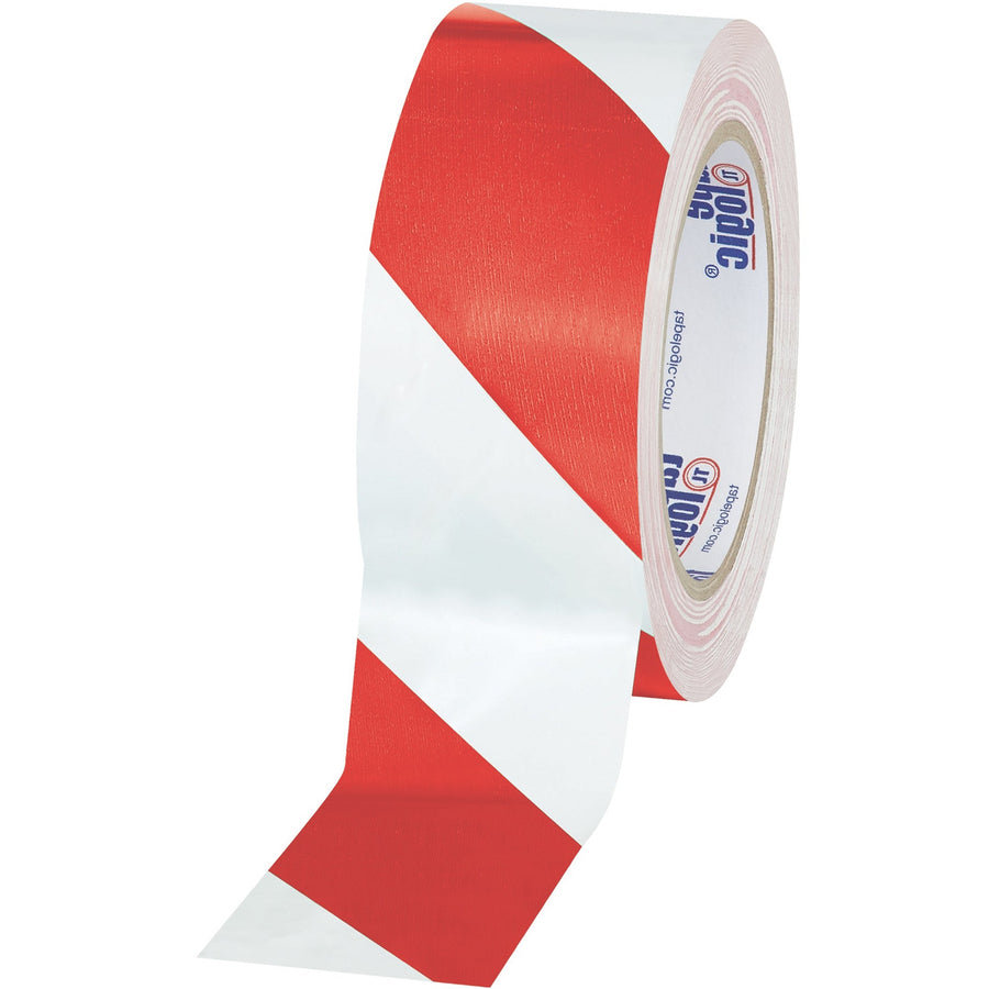 2 in x 36 yd 7.0 Mil Red/White Striped Vinyl Safety Tape 24/Case T9236RW