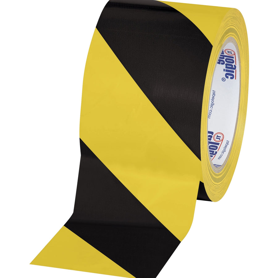 3 in x 36 yd 7.0 Mil Black/Yellow Striped Vinyl Safety Tape 3-Pack T93363PKBY