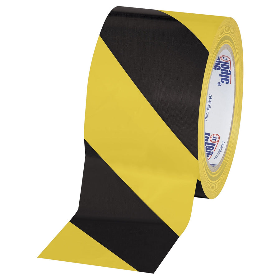3 in x 36 yd 7.0 Mil Black/Yellow Vinyl Safety Tape 16/Case T9336BY