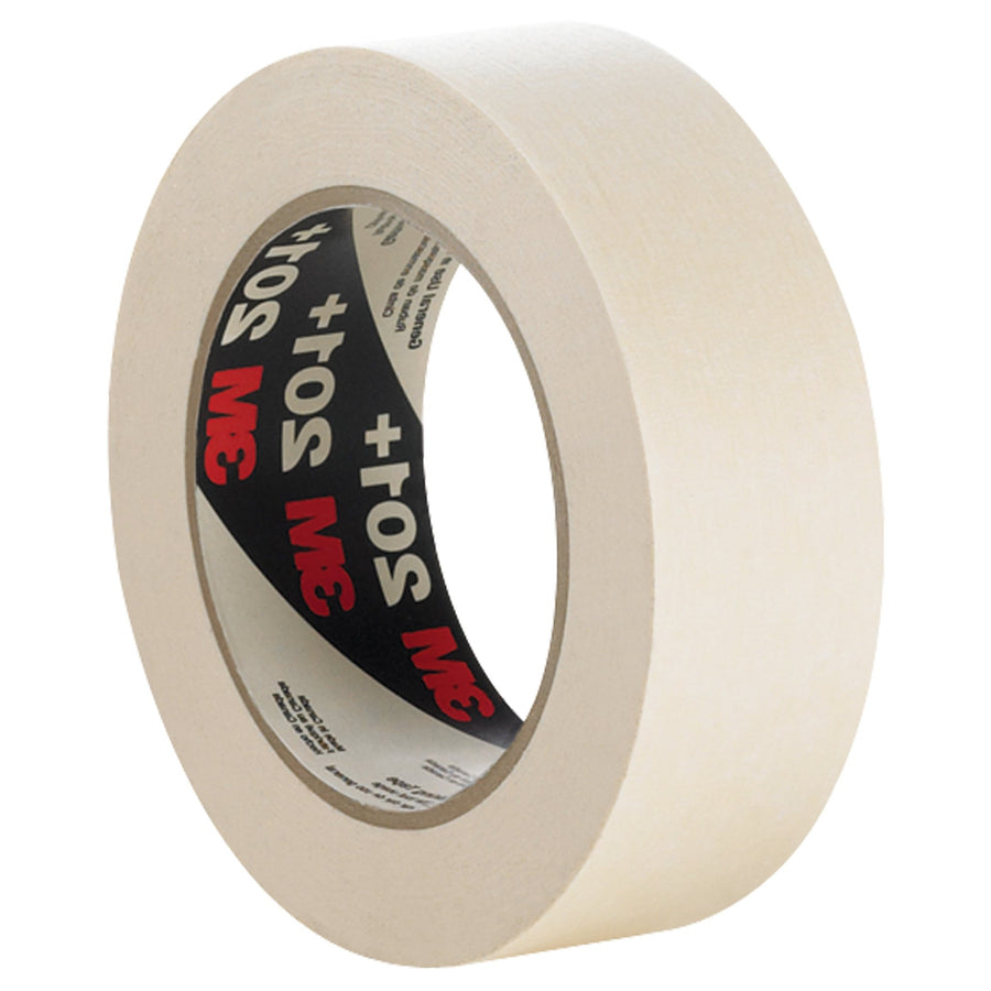 3/4 in x 60 yd 4.4 Mil Crepe 3M 201+ Masking Tape 48/Case T934201
