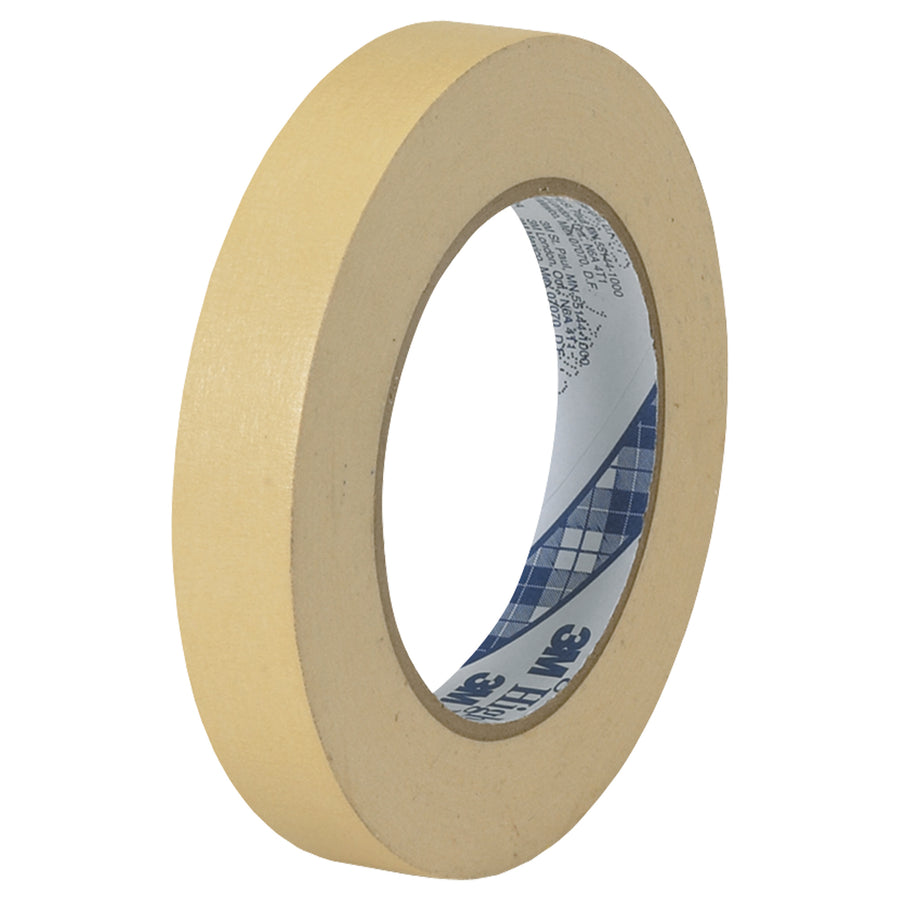 Industrial-grade 3M 2307 masking tape with 5.2 mil crepe paper backing delivers clean removal and superior holding power for production lines and paint masking applications. 3/4" x 60 yards per roll, sold as a case of 48 rolls‚the standard pack size for continuous packing operations and case sealing workflows.