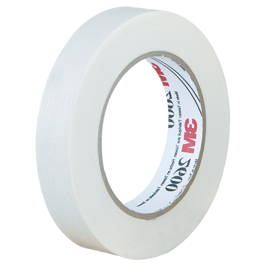 1 in x 60 yd 4.4 Mil 3M 2600 Crepe Masking Tape 36/Case T935260