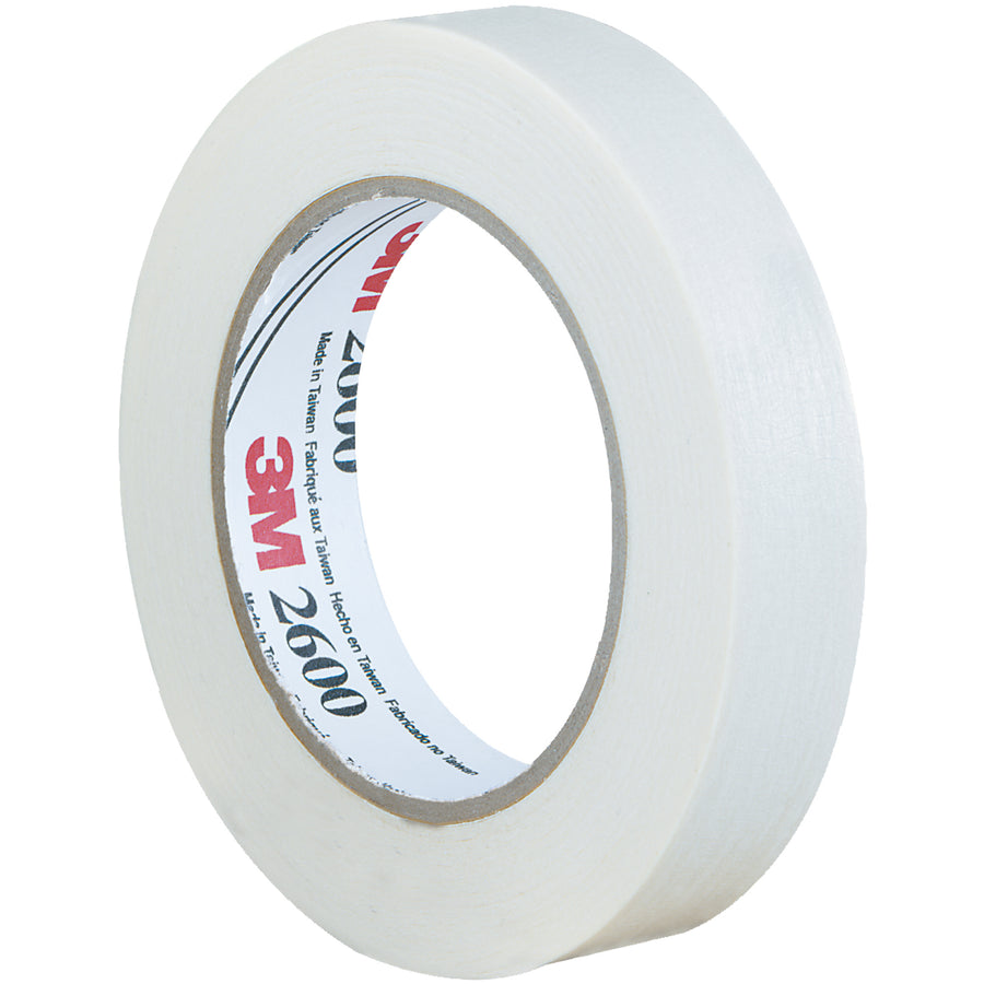 3M 2600 masking tape delivers economical, reliable sealing for production lines and bundling operations. Writable crepe paper backing with rubber adhesive withstands up to 150°F. Case includes 36 rolls of 1" x 60 yds for consistent, worry-free dispensing.