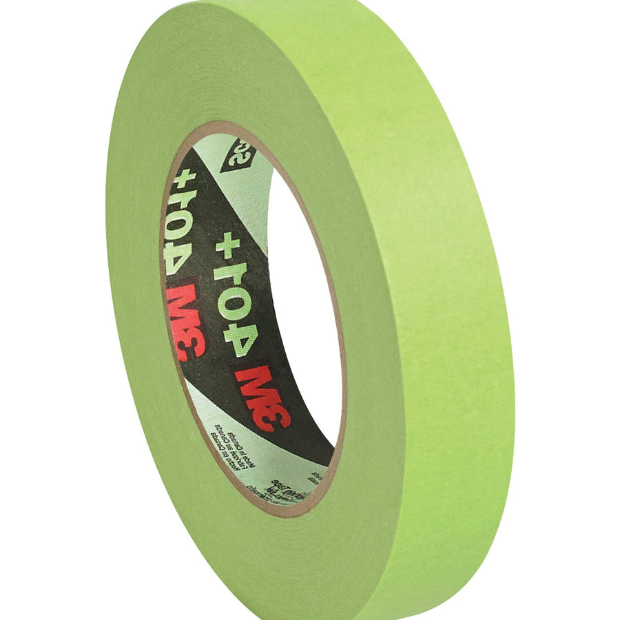 1 in x 60 yd 6.7 Mil Green Crepe 3M 401+ Masking Tape 24/Case T935401