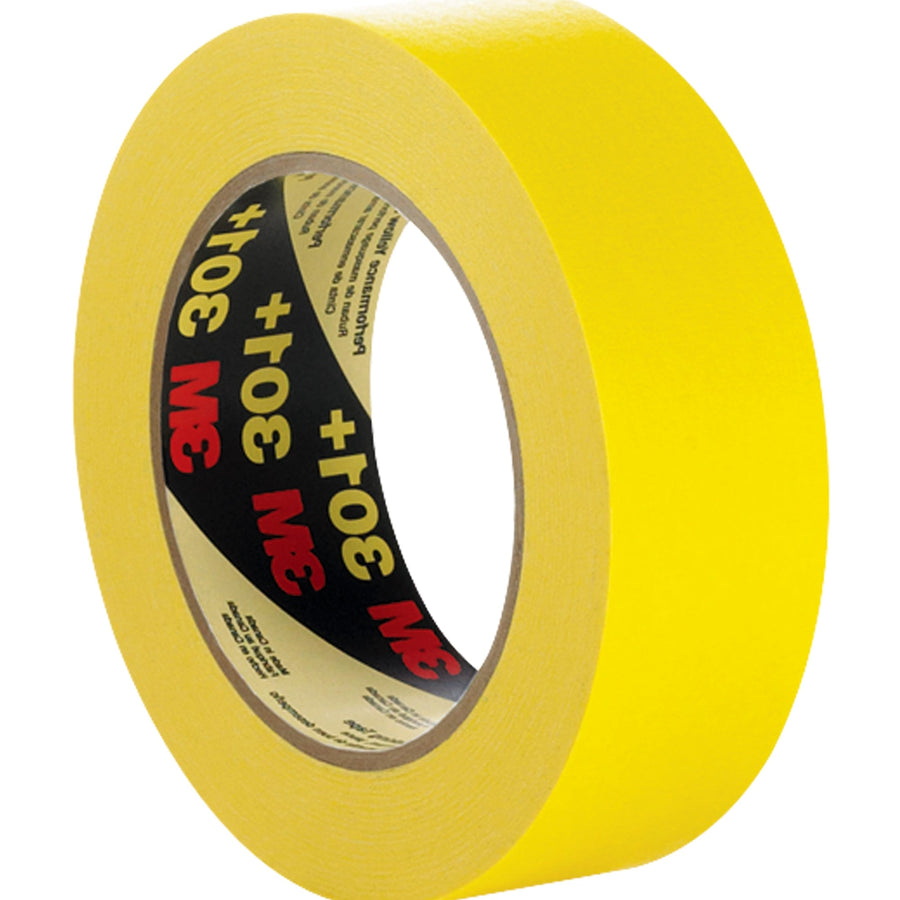 1.5 in x 60 yd 6.3 Mil Yellow 3M 301+ Masking Tape 24/Case T936301