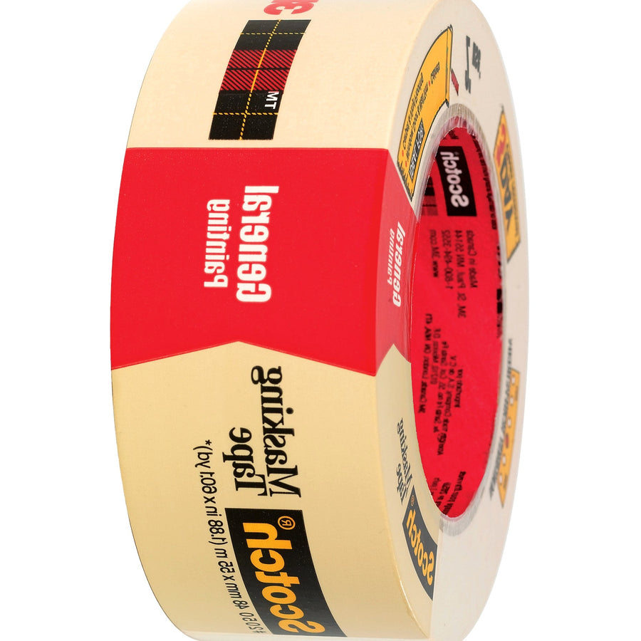 2 in x 60 yd 5.5 Mil Crepe Paper Masking Tape 12/Case T937205012PK