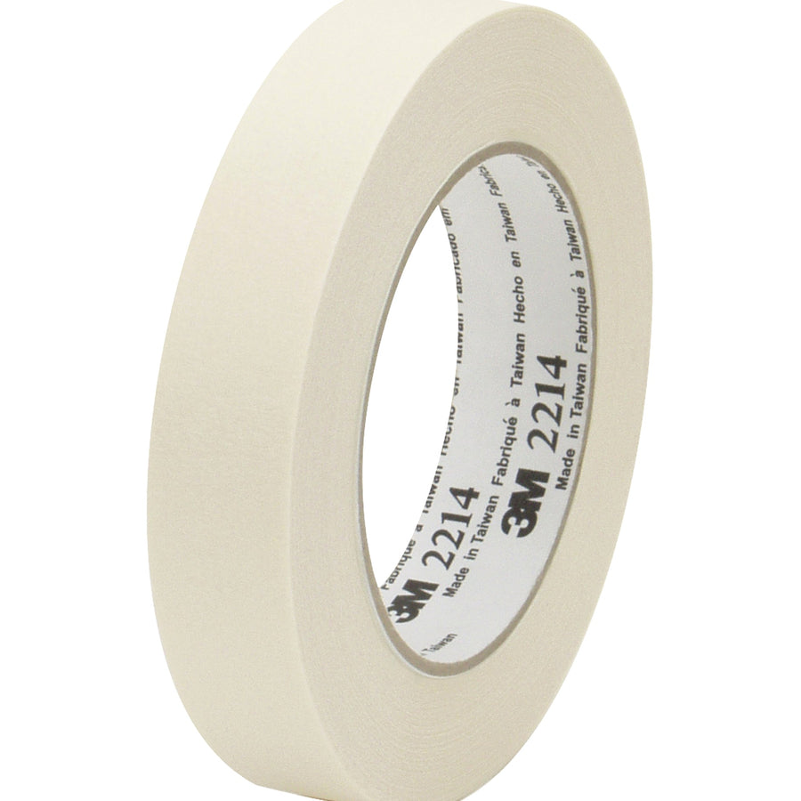 3 in x 60 yd 5.2 Mil Crepe 3M 2214 Paper Masking Tape 12/Case T9382214