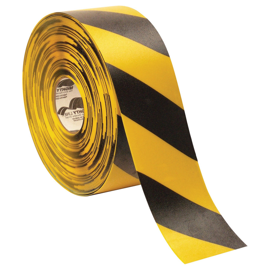4 in x 100 ft 60 Mil Yellow/Black PVC Safety Tape T94100BY