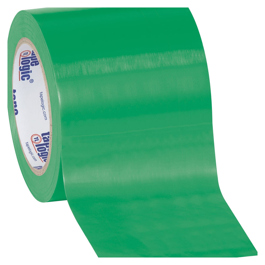 4 in x 36 yd 6.0 Mil Green Vinyl Safety Tape 12/Case T9436G
