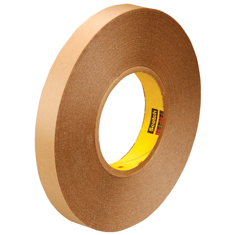 3M 9425 removable double-sided film tape delivers permanent bonding on the face side with easy-removal repositionable adhesive on the back, eliminating adhesive residue on foils and films. This 5.8 mil PVC tape features a 3" core and ships as a case of 12 rolls (3/4" x 72 yds each), ideal for packing lines requiring clean, residue-free sealing without equipment downtime.