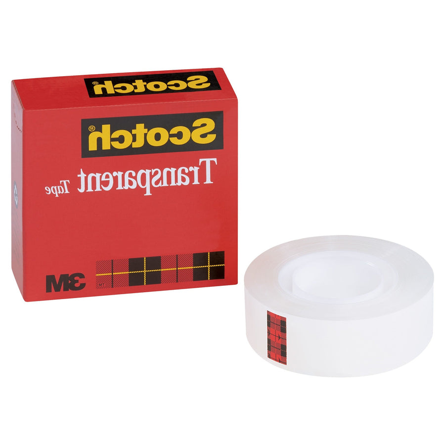 1/2 in x 36 yd 2.3 Mil Scotch 600 Transparent Tape 12/Case T9631600