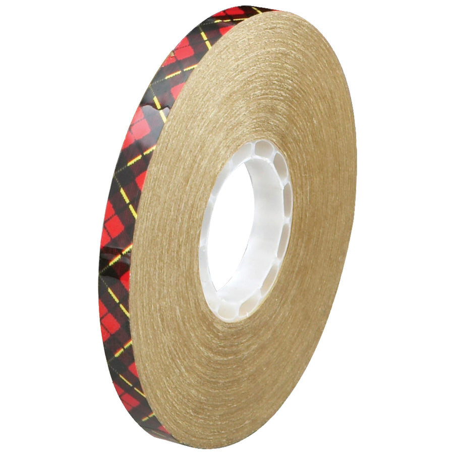 Aggressive 2-mil acrylic pressure-sensitive adhesive tape delivers instant bonding with excellent initial stick and shear holding power. 1/2" x 36 yards per roll, 6-roll case with 1" core compatibility. Ideal for packing line supervisors sealing corrugated boxes, attaching labels, and permanent mounting applications.