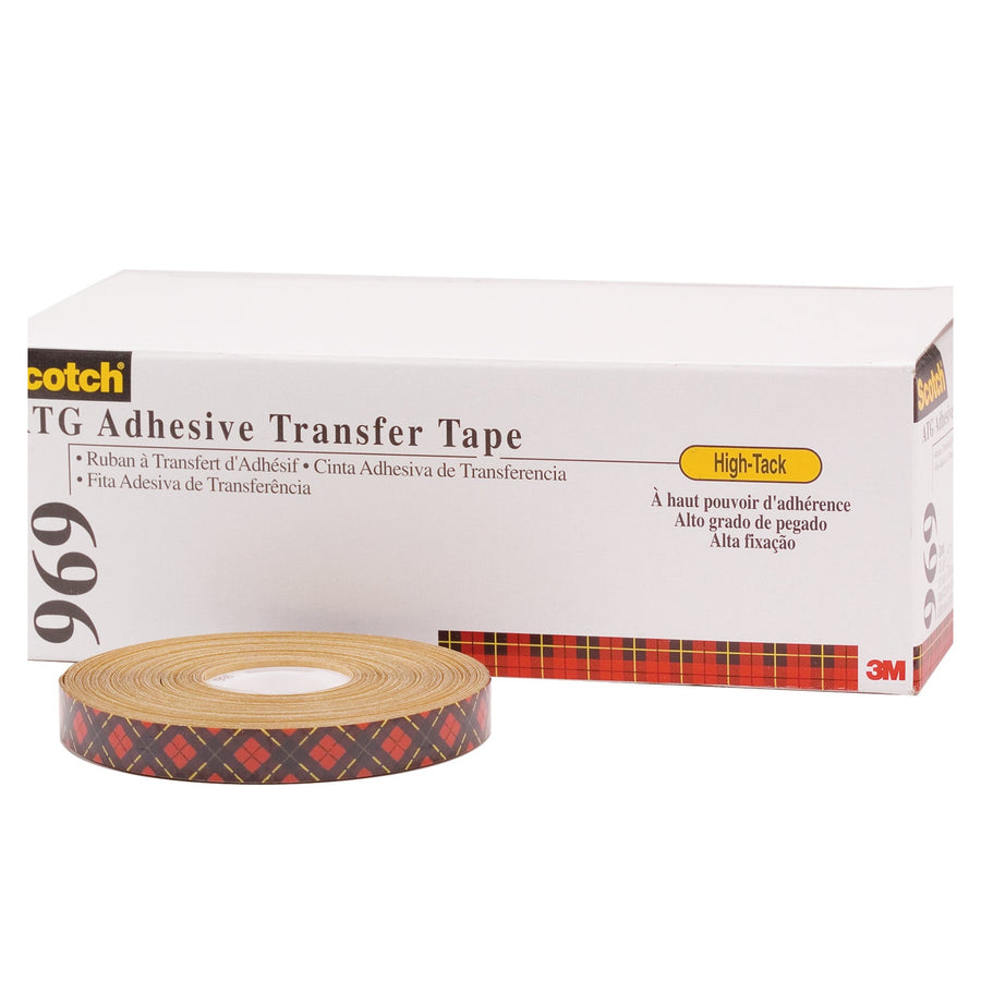 1/2 in x 18 yd 5 Mil 3M 969 Adhesive Transfer Tape High-Tack 72/Case T963969