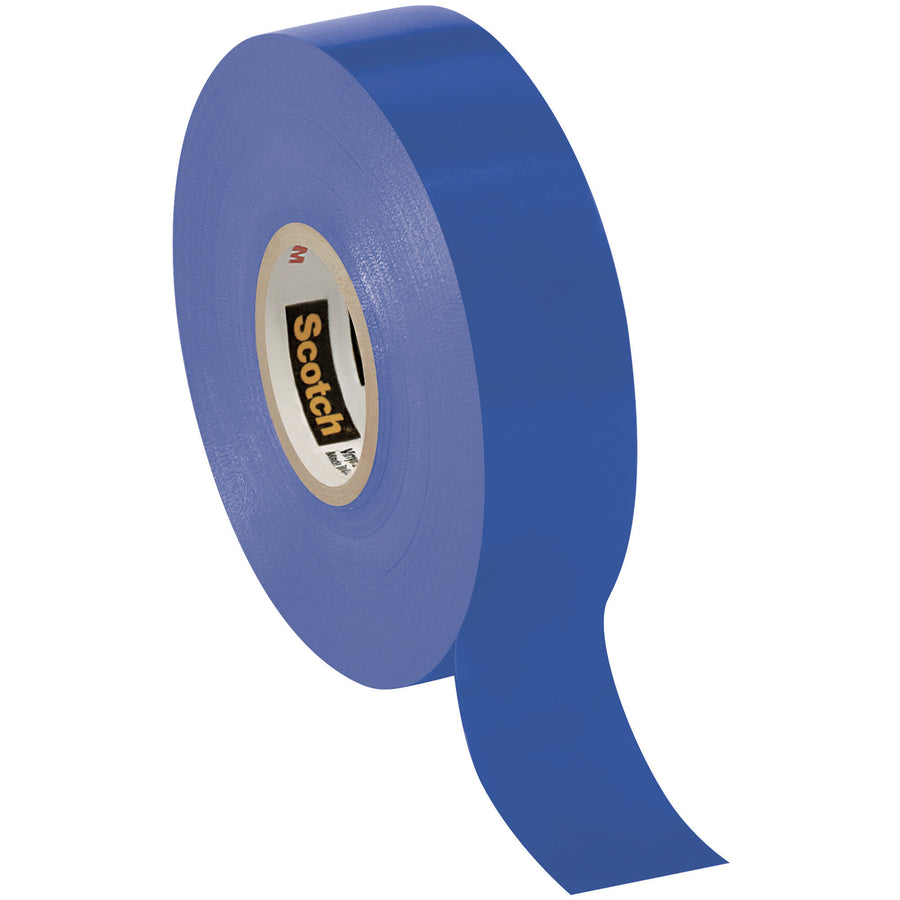 Professional-grade blue vinyl electrical tape delivers reliable pressure-sensitive adhesion for phase identification and wire splicing on packing lines. 7 mil thickness with superior UV, moisture, and chemical resistance rated for 32-221°F operation. Case of 10 rolls for consistent inventory management.