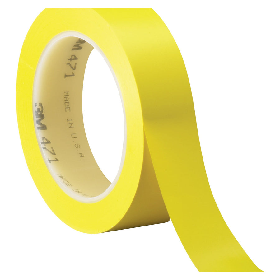 1 in x 36 yd 5.2 Mil Yellow 471 Vinyl Tape 3-Pack T9654713PKY