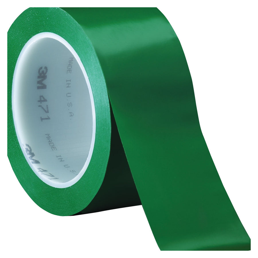 2 in x 36 yd 5.2 Mil Green 471 Vinyl Tape 3/Case T9674713PKG