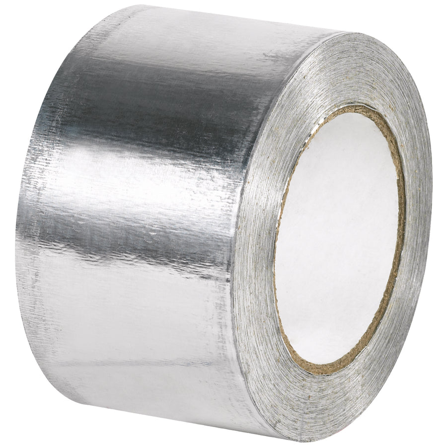 Premium 5.0 mil aluminum foil tape delivers waterproof vapor barrier protection and superior air leak sealing for high-speed packing lines. The aggressive acrylic adhesive bonds instantly to cartons, core materials, and irregular surfaces. Case of 12 rolls (3" x 60 yd each).