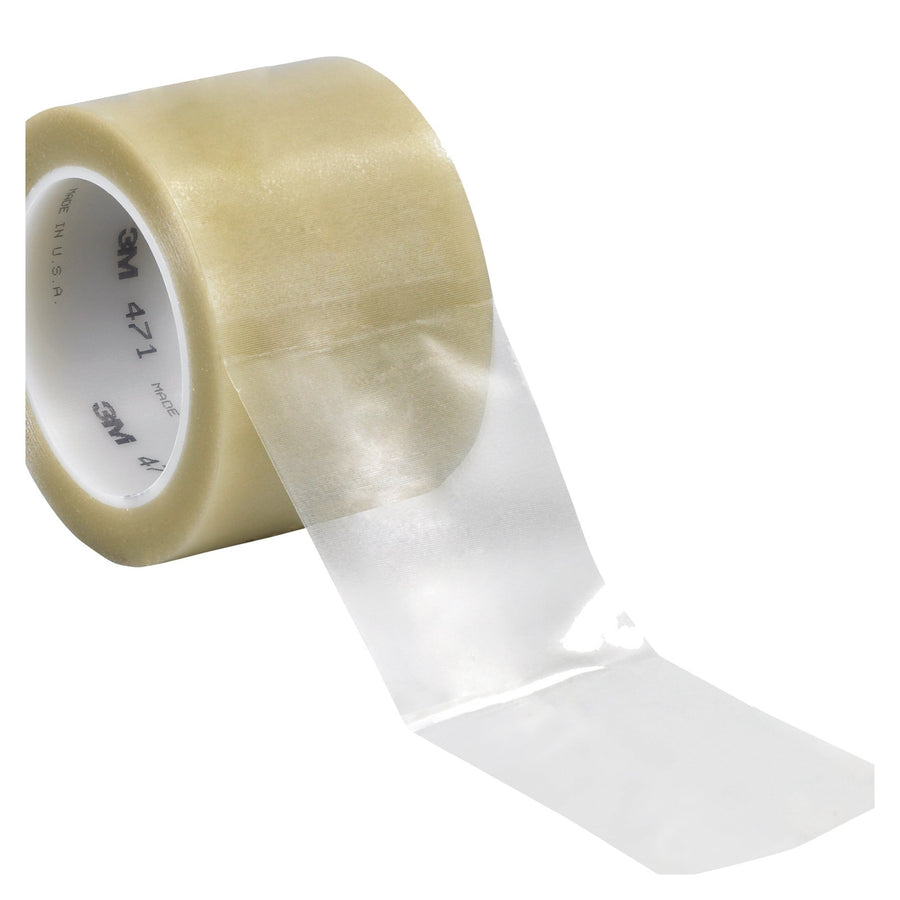 3 in x 36 yd 5.2 Mil Clear 3M 471 Vinyl Tape 12/Case T968471C