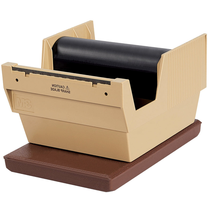 6 in Tan 3M P56W Multi-Roll Desktop Plastic Tape Dispenser TD3MP56W