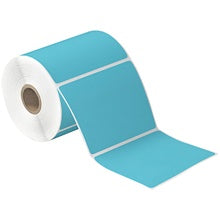 4x4 Blue Desktop Direct Thermal Labels 377/Roll