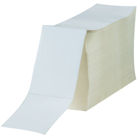 Eliminate manual label reloading with fanfold-style 4x6 thermal transfer labels designed for high-volume shipping operations. Bright white matte coated facestock with permanent pressure-sensitive adhesive works seamlessly with Zebra, Datamax, Sato, and compatible thermal label printers. Pre-perforated fanfold format ships in a case of 2.