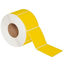 4x4 Yellow Direct Thermal Labels 1500/Roll