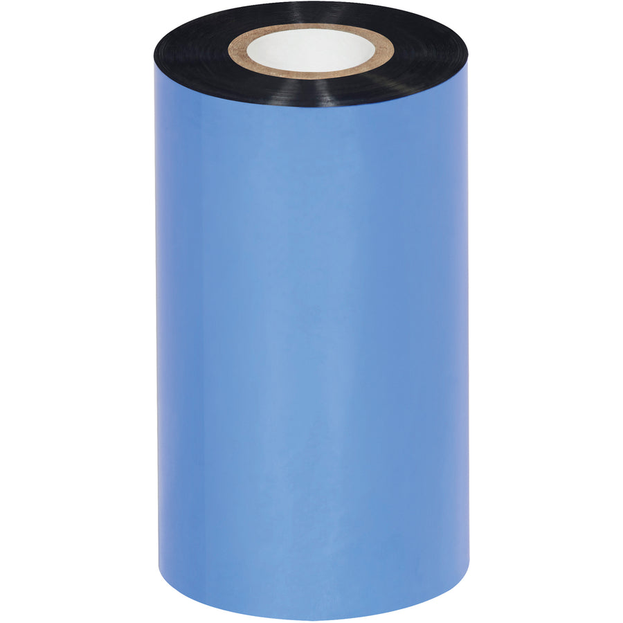 High-performance 4.33" x 984' wax/resin thermal transfer ribbon designed for Zebra and Datamax printers. Case of 24 delivers weather-resistant, high-definition barcode labels with extended printhead life and reduced energy costs. Compatible with wide variety of label stocks.