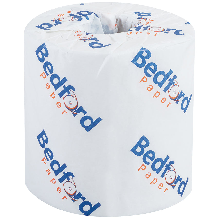 Bedford 2-Ply toilet tissue delivers economical performance for high-volume commercial and industrial facilities. Each case contains 96 rolls of reliable white bathroom tissue that balances cost-efficiency with dependable quality. Perfect for offices, warehouses, and manufacturing operations seeking budget-friendly janitorial supplies without compromising on essential performance.