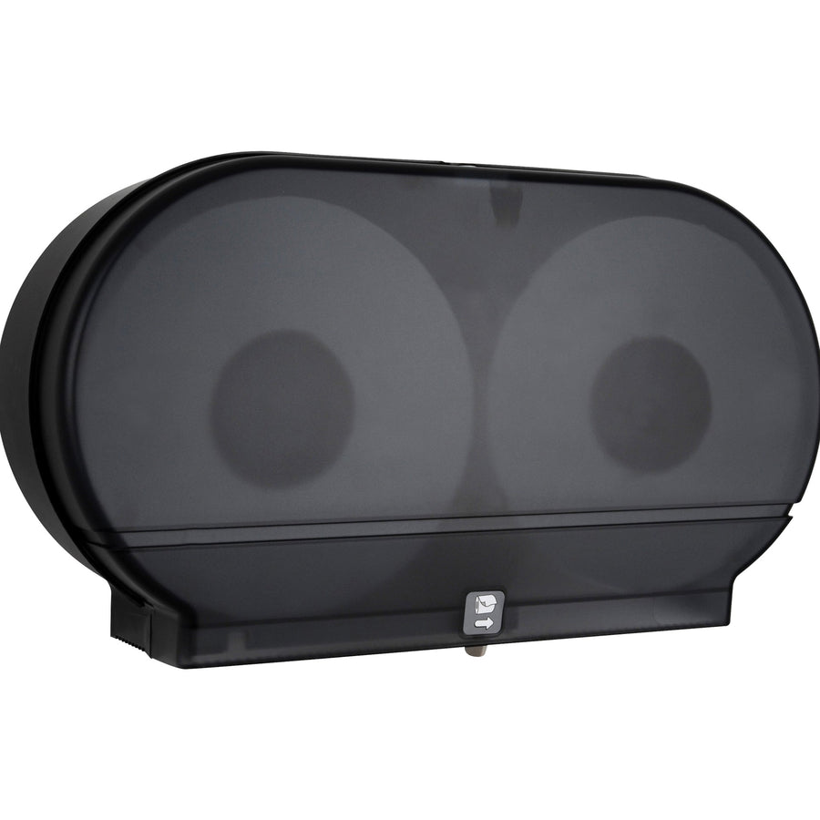 3 3/8 in Black Twin Jumbo Bathroom Tissue Dispenser Plastic TTD116