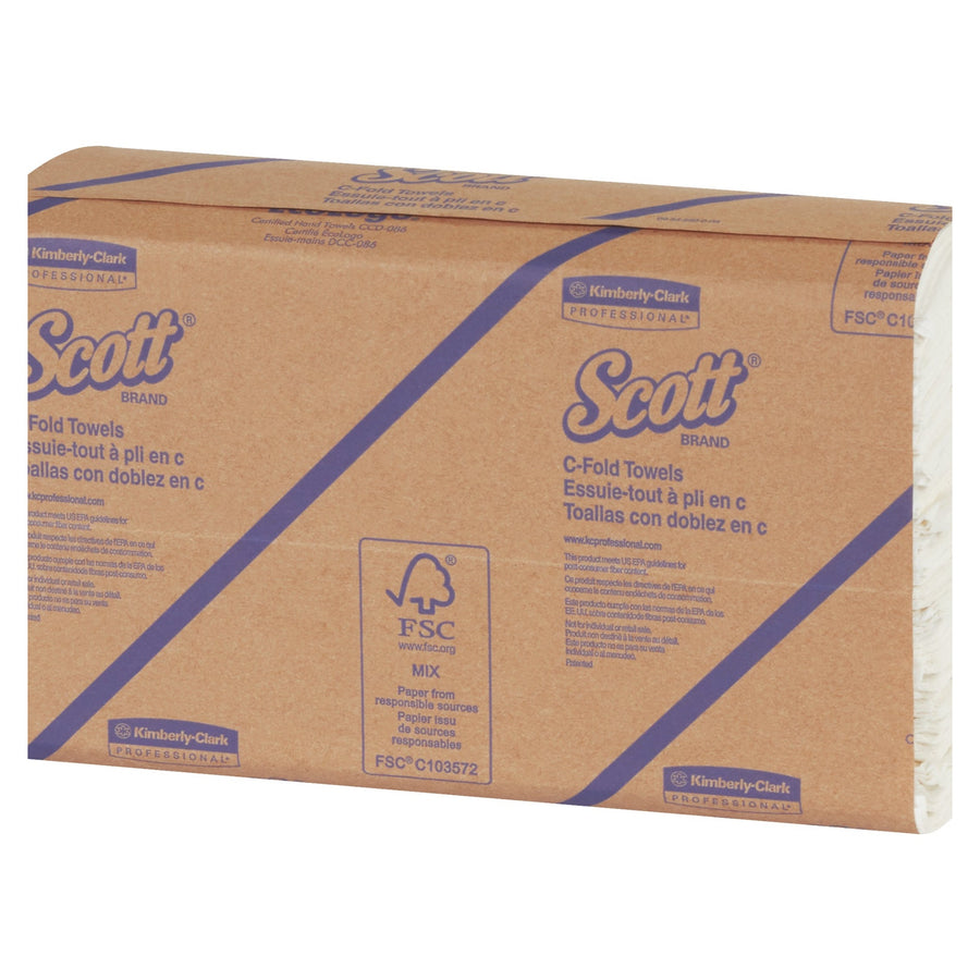 White Scott Surpass C-Fold Paper Towels 16/Case TTWCFS