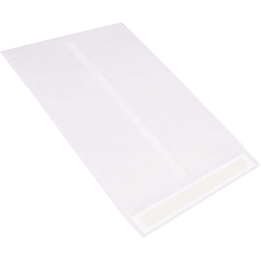 Premium 15x20 white Tyvek® flat envelopes engineered for industrial shipping and document protection. Self-sealing design with 14 lb. olefin construction delivers 10x the tear resistance of standard paper mailers. Order by the case (100 units) for maximum cost efficiency and reliability.