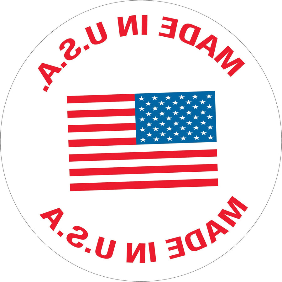 1 in Circle Made in USA Labels Semi-Gloss Red/White/Blue 500/Roll USA301 - alias listing