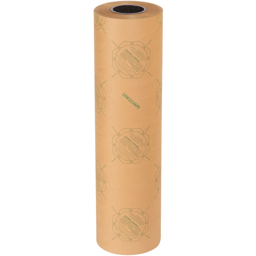 Protect ferrous, non-ferrous, and combination metals with our 24" x 200 yds Multi-Metal VCI paper roll. Chemically treated kraft paper continuously vaporizes to block rust, corrosion, and oxidation during storage and shipment. Sold as one roll per case for maximum durability and compliance.