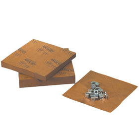 Protect ferrous metal parts from rust and corrosion with chemically treated VCI paper sheets. Each 9x12" sheet continuously vaporizes a protective barrier–no messy coatings or oils. Buy by the case (1,000 sheets) for maximum cost efficiency and compliance with shipping regulations.