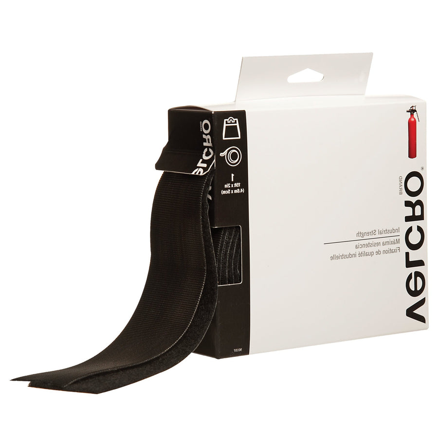 2 in x 15 ft Black Nylon Hook & Loop Tape Combo Pack VEL103